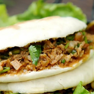 陜西西安特色小吃臘汁肉夾饃 圖1